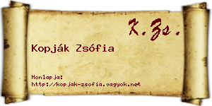 Kopják Zsófia névjegykártya